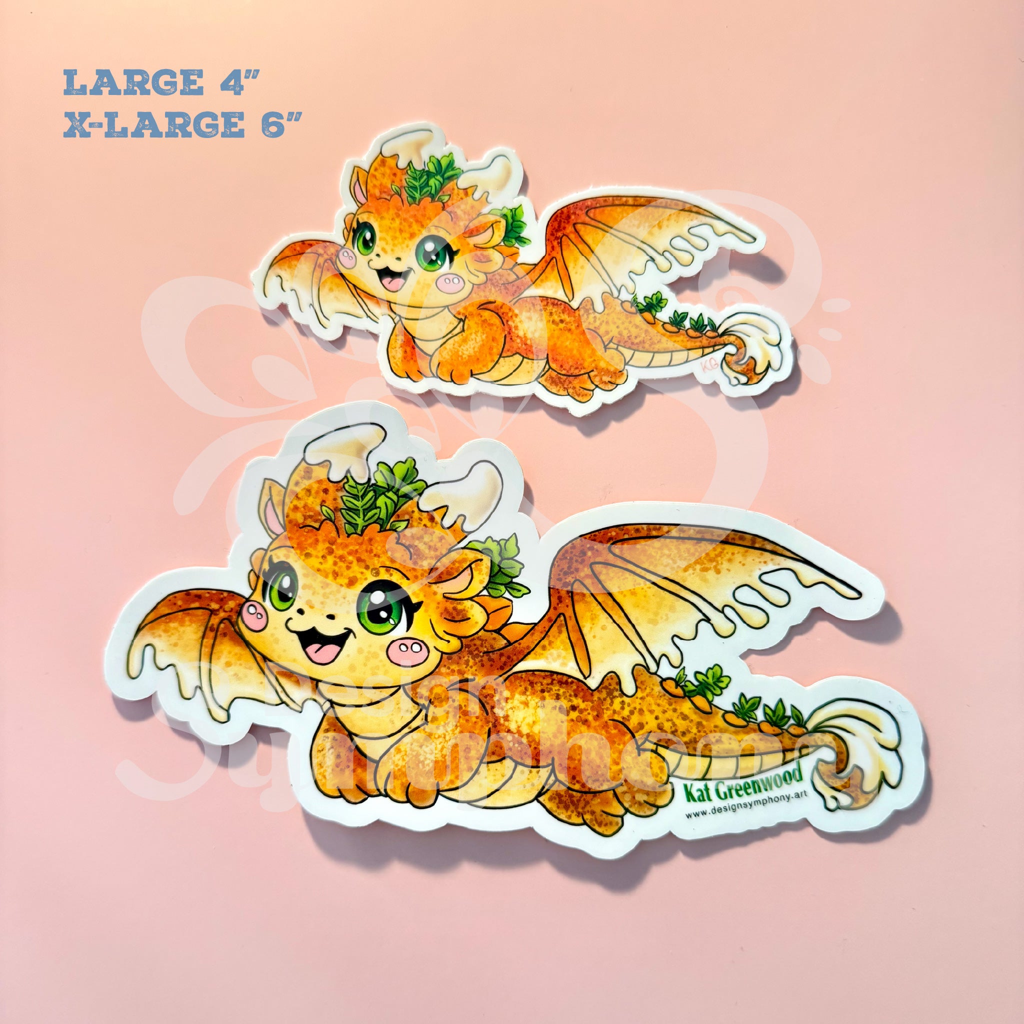 Lizzy Glazetail Vinyl Sticker | Carrot Cake Snack Dragon Sticker