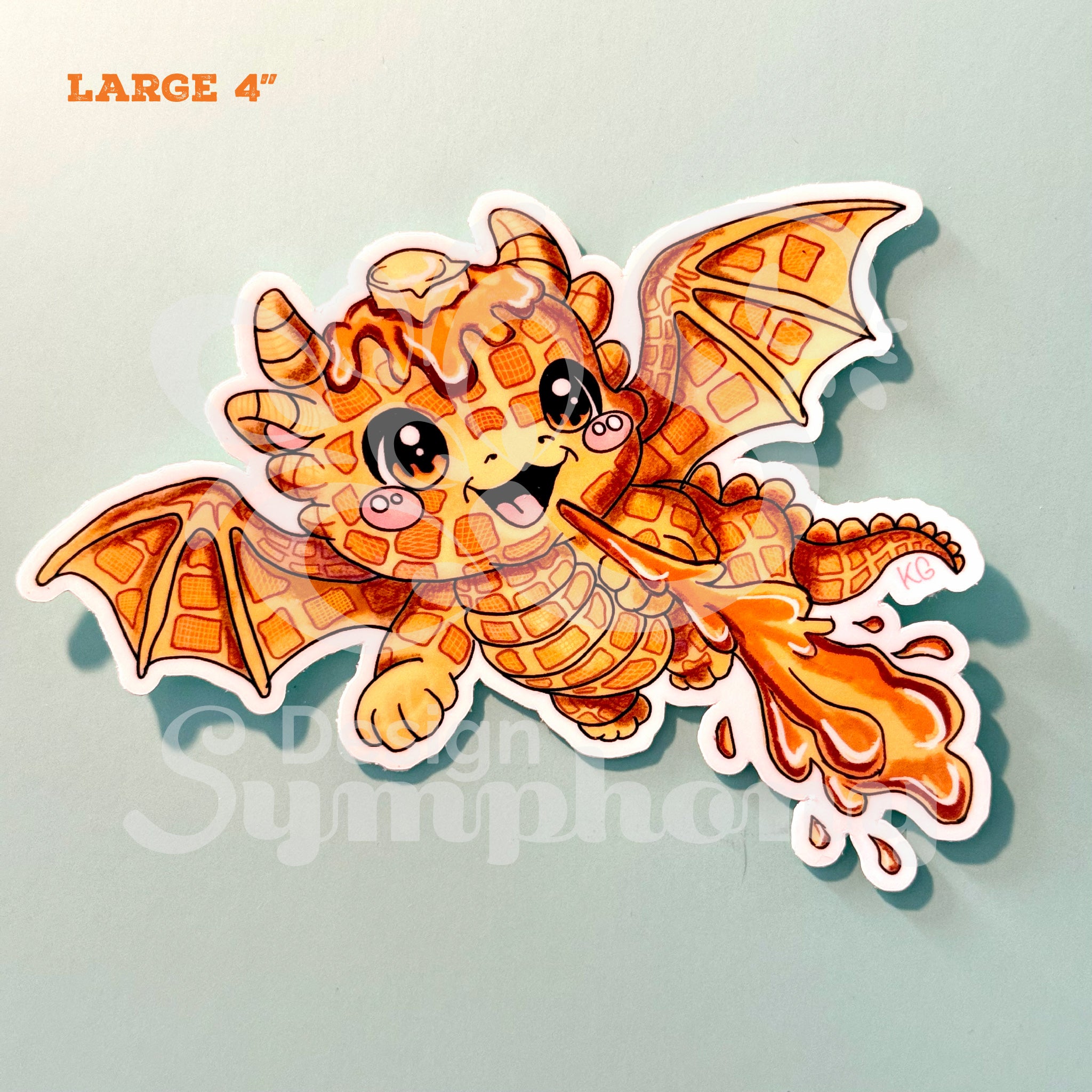 Sir Wafflelot Vinyl Sticker | Waffle Snack Dragon Sticker